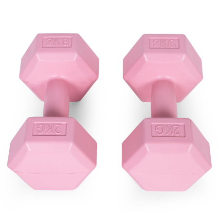 Homelux Hex barbell set 2x2 kg roz [2]
