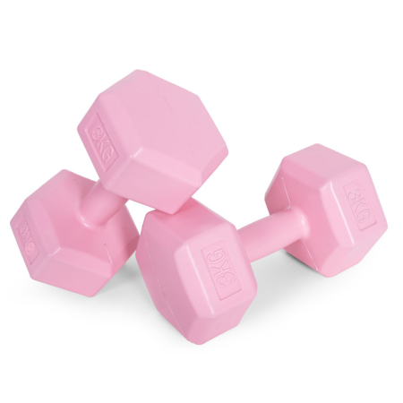 Homelux Hex barbell set 2x3 kg roz [3]