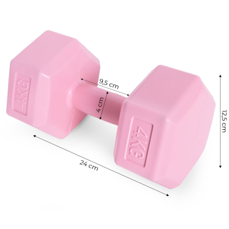 Homelux Hex barbell set 2x4 kg roz [9]