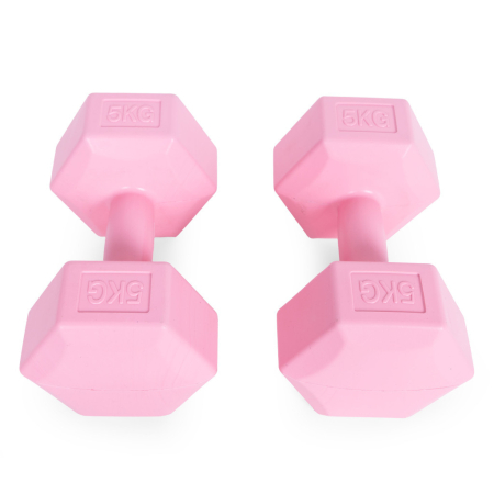 Homelux Hex barbell set 2x5 kg roz [2]