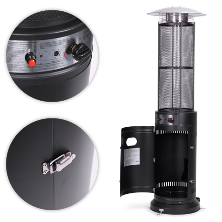 Homelux Încălzitor de terasă pe gaz cu capac de protecție 11 kW [4]