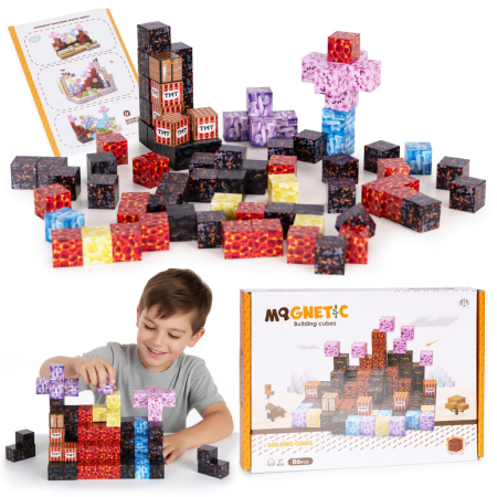 Produse temporar indisponibile - Homelux Lava World set de blocuri de construcție magnetice 86 piese
