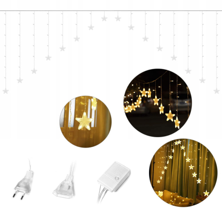 Produse temporar indisponibile - Homelux Lumini de Crăciun cortină Starlight 4m 136 LED