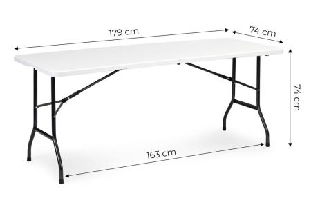 Homelux Masă de catering 180 cm, pliabilă în valiză, albă [7]