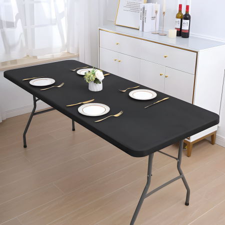 Homelux Masă de catering 180 cm, pliabilă în valiză, neagră [8]