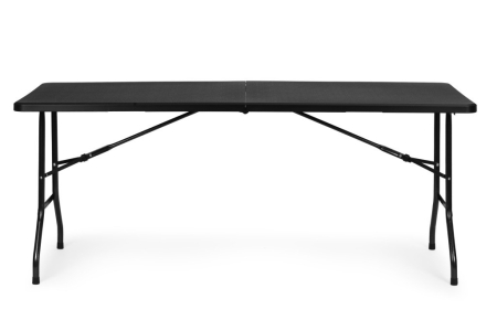 Homelux Masă de catering 180 cm, pliabilă în valiză, neagră [1]