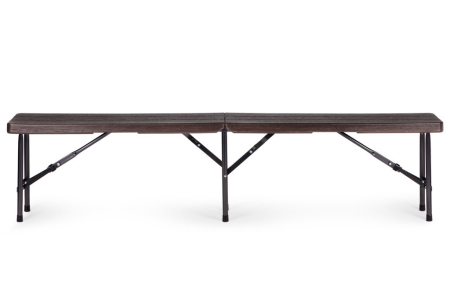 Homelux Masă de catering 180cm + 2 bănci, set banchet maro [5]