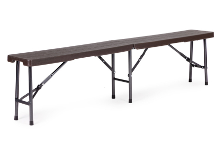 Homelux Masă de catering 180cm + 2 bănci, set banchet maro [4]