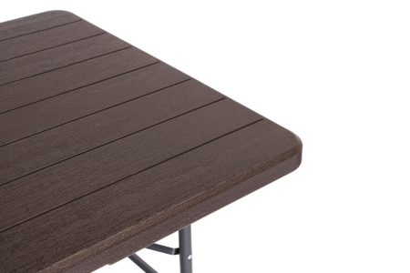 Homelux Masă de catering 180cm + 2 bănci, set banchet maro [6]