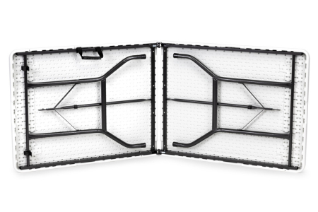 Homelux Masă de catering 180cm + 2 bănci, set de banchet alb [7]