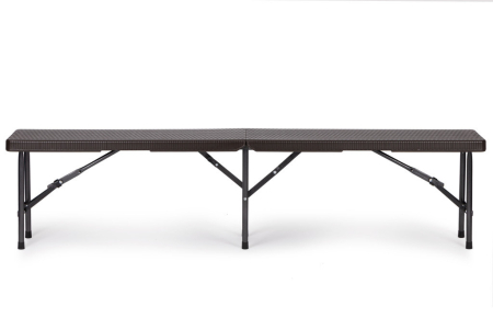 Homelux Masă de catering 180cm + 2 bănci, Set de banchet din ratan [5]