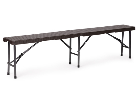 Homelux Masă de catering 180cm + 2 bănci, Set de banchet din ratan [4]