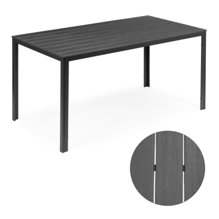 Homelux Masă de grădină cu 6 locuri 156x78 cm, mobilier de terasă Polywood, gri [6]