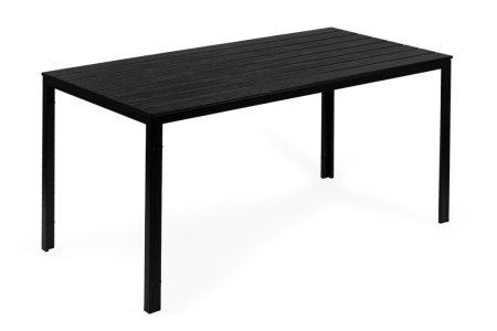 Masă de plastic - Homelux Masă de grădină cu 6 locuri 156x78 cm, mobilier de terasă Polywood, negru
