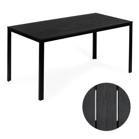 Homelux Masă de grădină cu 6 locuri 156x78 cm, mobilier de terasă Polywood, negru [7]