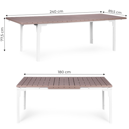 Homelux Masă de grădină extensibilă 180-240 cm pentru 12 persoane, bej [9]