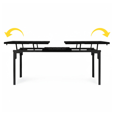Homelux Masă de grădină extensibilă 180-240 cm pentru 12 persoane, negru [4]