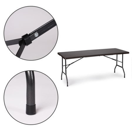 Homelux Masă de grădină pliabilă cu efect de rattan [8]