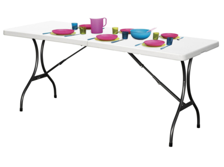 Homelux Masă de grădină pliabilă din plastic alb [2]