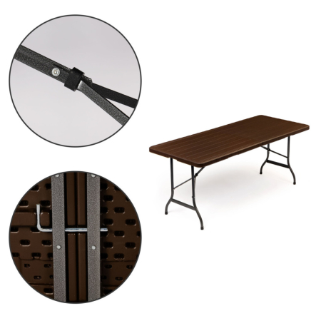 Homelux Masă de grădină pliabilă din plastic maro [6]