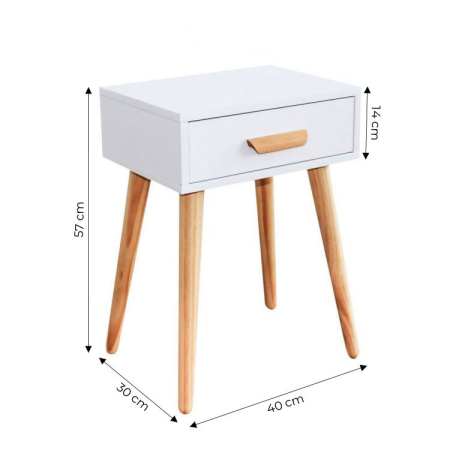 Homelux Măsuță de noptieră modernă albă [4]