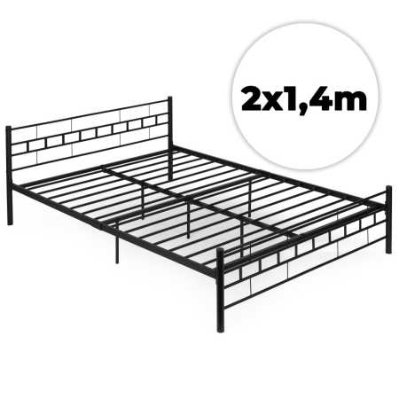Produse temporar indisponibile - Homelux Metal cadru de pat dublu 140x200 cm negru