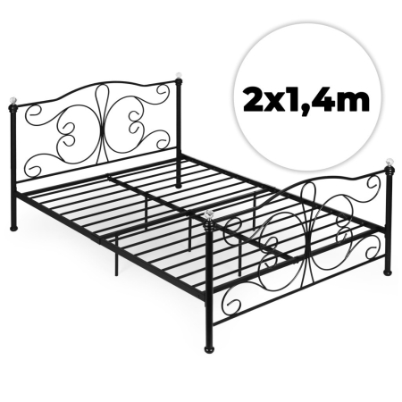 Produse temporar indisponibile - Homelux Metal cadru de pat dublu 140x200 cm negru