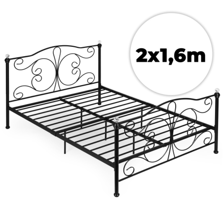 Produse temporar indisponibile - Homelux Metal cadru de pat dublu 160x200 cm negru