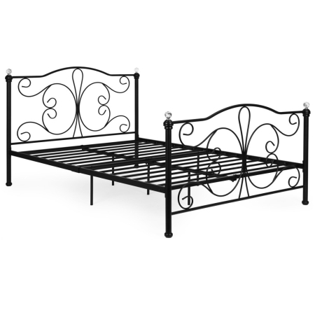 Homelux Metal cadru de pat dublu 160x200 cm negru [4]