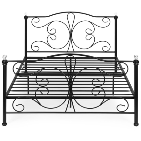 Homelux Metal cadru de pat dublu 160x200 cm negru [3]