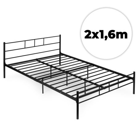 Produse temporar indisponibile - Homelux Metal cadru de pat dublu 160x200 cm negru