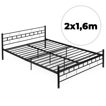 Produse temporar indisponibile - Homelux Metal cadru de pat dublu 160x200 cm negru