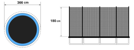 Homelux Plasă trambulină în aer liber 366 cm 8 stâlpi [4]