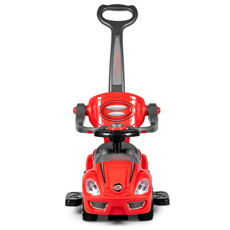 Homelux Plimbător cu mașină, împinge mașina 3 în 1 deluxe cu corn roșu [3]