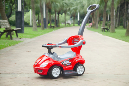 Homelux Plimbător cu mașină, împinge mașina 3 în 1 deluxe cu corn roșu [1]