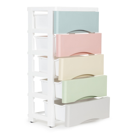 Homelux Raft extraibil cu 5 sertare și picioare cu roți de culoare [4]