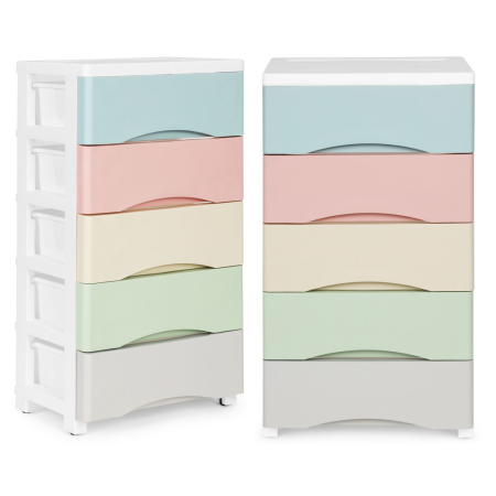 Produse temporar indisponibile - Homelux Raft extraibil cu 5 sertare și picioare cu roți de culoare