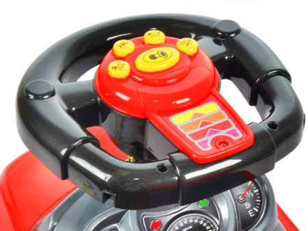 Homelux Ride-on masina 3 în 1 cu mâner de lux și panou muzical roșu [5]