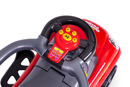 Homelux Ride-on Ride-on Pushchair Scaun cu rotile cu mâner scaun cu rotile sună roșu [7]