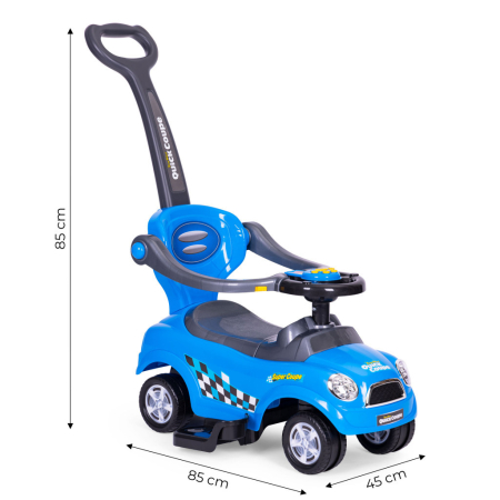 Homelux Ride-on rider cărucior cu mers pe jos scaun cu rotile mâner sunete albastru [9]