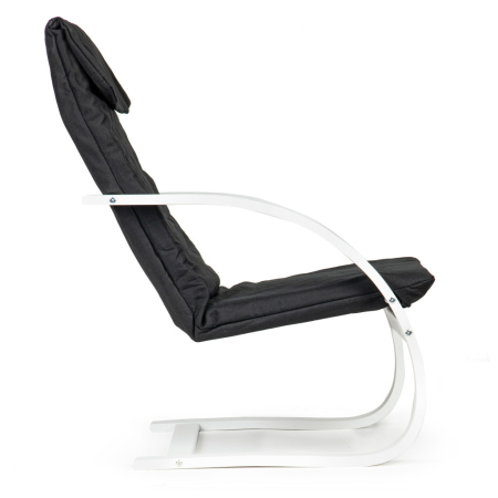 Homelux Scaun balansoar finlandez cu cadru din lemn alb - negru [5]