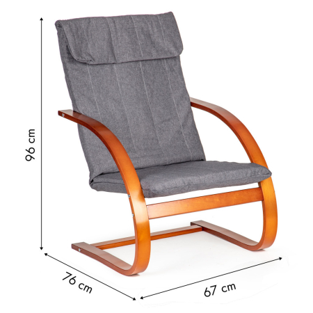 Homelux Scaun balansoar finlandez cu cadru din lemn hazel - gri [4]