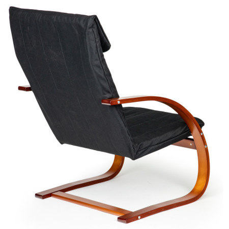 Homelux Scaun balansoar finlandez cu cadru din lemn hazel - negru [5]