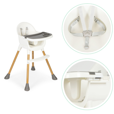 Homelux Scaun de hrănire cu tavă detașabilă alb [3]