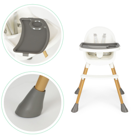 Homelux Scaun de hrănire cu tavă detașabilă alb [4]