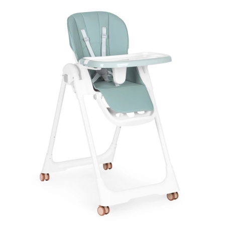 Homelux Scaun de hrănire înălțime reglabilă curele din piele ecologică tavă dublă verde [0]