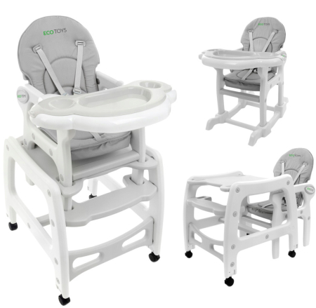 Homelux Scaun înalt multifuncțional 3 în 1 gri [5]