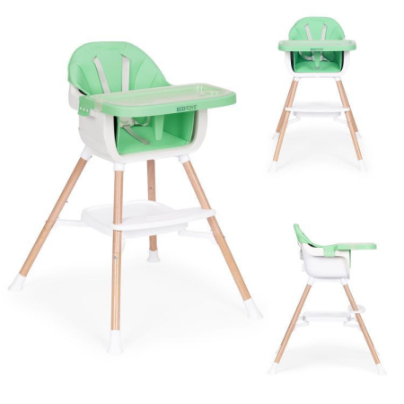 Scaun înalt - Homelux Scaun înalt pentru copii 2 în 1 verde