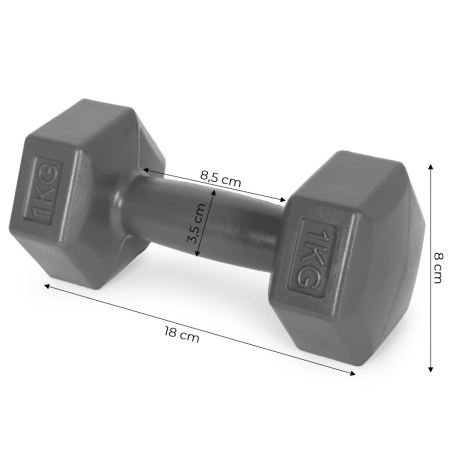Homelux Set barbell hexagonal 2x1 kg gri [8]