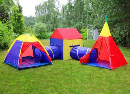 Homelux Set cort pentru copii 5 în 1 cu tunel de casă [2]